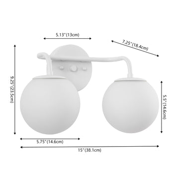 Louis Parisian Globe Metal/Frosted Glass Modern Contemporary LED Vanity